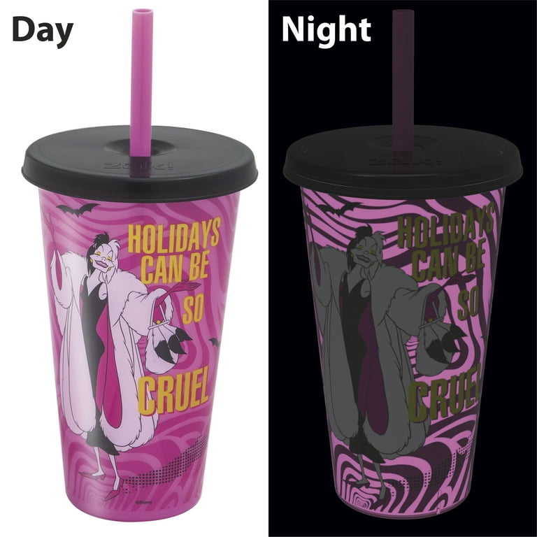 Zak Disney Villains 4-Pack Glow In The Dark Tumbler Cups Reusable Halloween  25oz