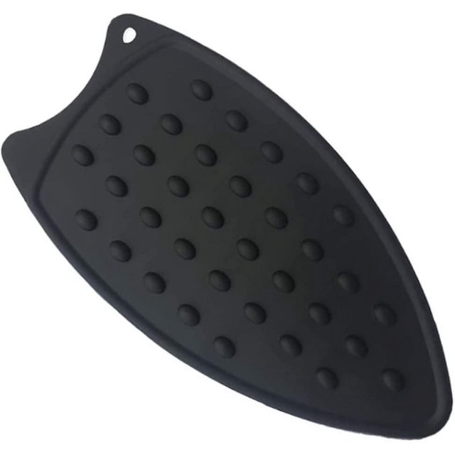 Tapis de Repos en Silicone pour Fer à Repasser, Tapis Chaud Multifonction Résistant à la Chaleur (2 Pcs, Noir)