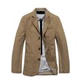 thumbnail image 4 of OGLCCG Mens Lightweight Jacket Casual Button Down Twill Suit Jacket Solid Color Loose Fit Fall Windproof Work Coat with Pockets, 4 of 7