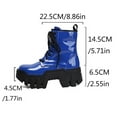 thumbnail image 6 of Women's Platform Chunky Combat Boots Punk Leather Thick Soles Lace up Mid Calf Riding Walking Short Boots, 6 of 7