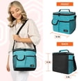 thumbnail image 5 of OPUX Insulated Lunch Box for Men Women Kids, Leakproof Reusable Lunch Bag Cooler for Work School Office, Soft Thermal Lunchbox Tote Shoulder Strap for Boys Girls Adults, Heather Sea Blue, 18 Can/10L, 5 of 9