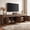 80in Dark Walnut, variant on Uforic 70 Inch Modern Farmhouse TV Stand for Up to 80 Inch TVs with 4 Storage Doors & Inner Shelves for Living Room, Natural Oak