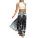 thumbnail image 1 of VISgogo Pantalones de pierna ancha de verano para mujer, pantalones sueltos sueltos de tiro medio con estampado bohemio con divisiones para yoga, playa, vacaciones VISgogo  moda, 1 of 8