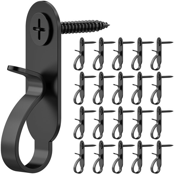 Lewufe Cadena de Luces Ganchos para Colgar Clips de Luces de Acero Inoxidable Ganchos de Tornillo para Exteriores para Fiesta de Navidad Cable de Fácil Liberación y Luces LED de Hadas 20 Paquetes - Ne