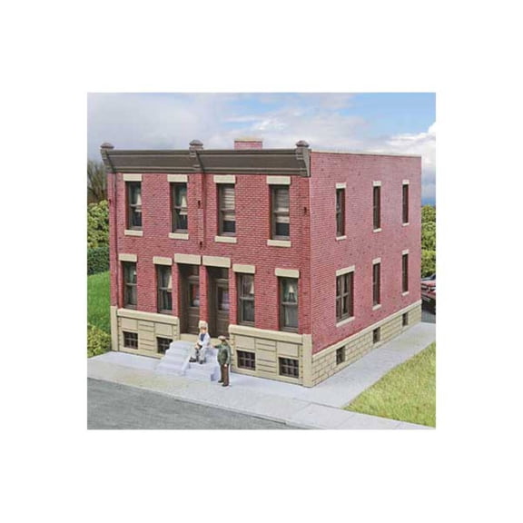 Walthers Cornerstone HO Scale Building/Structure Kit Brick Row House/Home