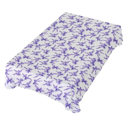 

JSTEL Lavender Flower Bow Tie Table Cloth Rectangle 60 x 108 Inch Tablecloth Anti Wrinkle Table Cover for Dining Kitchen Parties