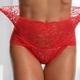 thumbnail image 2 of PMVFHDE Plus Size Womens High Waist Lace Underwear Breathable Cotton Gusset Support Briefs Plus Size Underwear For Women Red，XL, 2 of 4