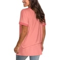 thumbnail image 4 of Women V Neck T Shirts Short Sleeve Loose Tee Pullover Casual Summer Blouse Tops, 4 of 6