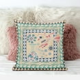 thumbnail image 2 of Love Your Vase Peacock Indoor/Outdoor Pillow in Beige Green Pink 18x18, 2 of 5