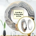 thumbnail image 3 of Designart "Simplistic Geode Panorama" Stone Geode Beige Large Round Mirror - Round Bedroom Mirror Wall Decor - Traditional Round Printed Mirror - 36" x 36", 3 of 6