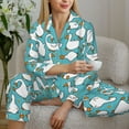 thumbnail image 6 of Sikiie Cartoon Funny Goose Women's Long-Sleeve Shirt and Full-Length Bottom Pajama Set (s-xxl)-Small, 6 of 7