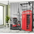 thumbnail image 5 of Ambesonne Europe Shower Curtain, London Retro Phone Booth, 69"Wx70"L, Red Grey, 5 of 5