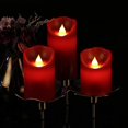 thumbnail image 4 of Juego de 3 velas LED Lamp JUNPEI de cera auténtica roja con control remoto de 10 botones, 4 of 6