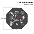 thumbnail image 3 of Pofeuu I Love Coffee Print Leather Coasters Set of 6, Round Cups Mugs Mat Pad for Home Kitchen Heat Resistant Drink Coasters,Octagon, 3 of 7