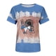 thumbnail image 4 of Fiudx Liquidación de Ahorros de Verano Camiseta de Manga Corta con Cuello Redondo y Estampado Del Día de La Independencia para Mujer, 4 of 4