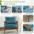 thumbnail image 2 of Ktaxon Accent Chair Line Fabric Upholstered Armchair, Reading Club Chair with Pillow for Living Room Bedroom Furniture Blue, 2 of 7