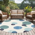 thumbnail image 4 of Round Rug 5Ft Washable Non-Slip, Abstract Geometric Circle Area Rugs for Living Room Bedroom, Farmhouse Vintage Polka Dot Teal Blue Indoor Floor Mats Carpet Runner for Home Decor Aesthetic, 4 of 8