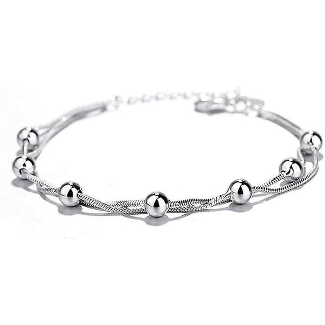 Pulseras de plata de ley 925 para mujeres, adolescentes y niñas, pulsera con dije de corazón, joyería de moda, regalos.