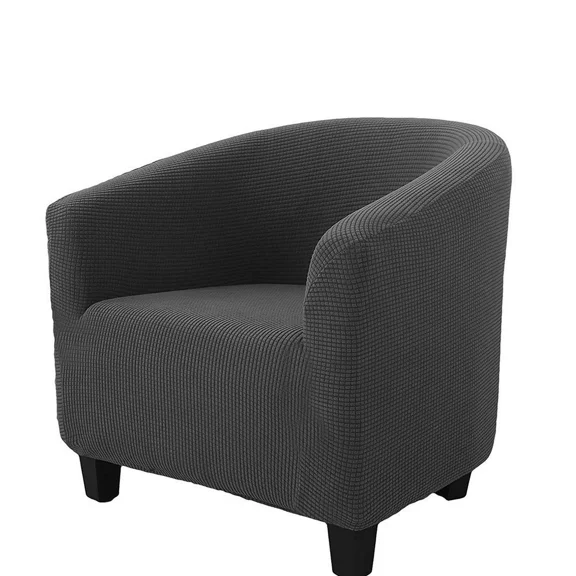 XUELC Stretch Armchair Slipcover, Machine Washable Jacquard Knitted Sofa Chair Cover with Elastic Bottom, Furniture Protector for Leather & Fabric Chairs, Polyester Blend, Textured Check Pattern