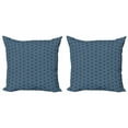 thumbnail image 1 of Ambesonne Geometric Throw Pillow Cover 2 Pack, Classic Hexagons Pattern, 18", Night Blue and Eggshell, 1 of 2