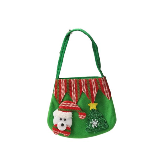 Billuyoard Bolsa de regalo de Navidad, bolso de mano con estampado de caramelos de Navidad, bolsa de tela no tejida, colgante reutilizable, accesorio de Kits de decoración para fiestas tipo 4 Billuyoard HA069803-04