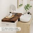 thumbnail image 5 of 24 Inch Floating Shelves for Wall, 9.3 Deep Wall Shelves for Home Decor & Storage, 24x9.3x1.5 Large Wooden Shelf with Heavy-Duty Bracket, Deep Shelf for Kitchen, Living Room, Rustic Brown Color, 5 of 14