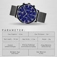 thumbnail image 3 of Men Business Watch Wrist Watch Unique Luxury Sport Alloy Mesh Band Round Dial Quartz WatchH, 3 of 5