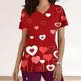 thumbnail image 1 of LSLJS Blouse de Mode pour Femmes à Manches Courtes Col en V Uniforme de Travail Joyeux Saint-Valentin avec Poche, Blouses Médicales pour Femmes Plus, 1 of 5