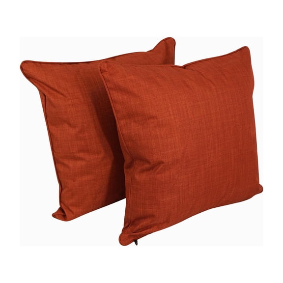 25-inch Double-corded Spun Polyester Square Floor Pillows with Inserts (Set of 2) 9813-CD-S2-REO-SOL-06