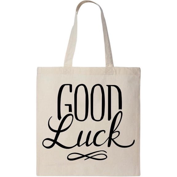 Smartprints Vintage Poster Good Luck Tote Bag - Image by Shutterstock, One Size Cotton Canvas Tote Bag