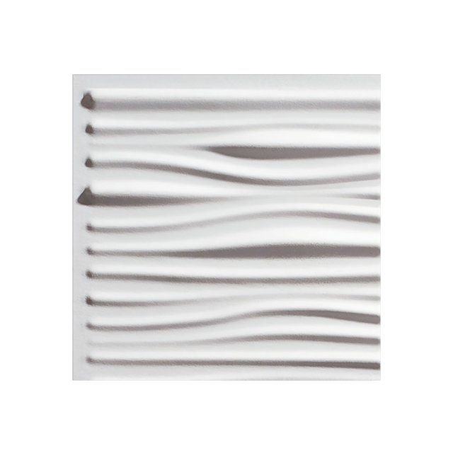 Genesis Drifts White Ceiling Tiles - Easy Drop-In Installation – Waterproof, Washable and Fire-rated - High-Grade PVC to Prevent Breakage (12" x 12" Sample)