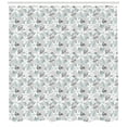 thumbnail image 3 of Ambesonne Winter Shower Curtain, Poinsettia Flora Vintage, 69"Wx84"L, Grey White Pale Blue, 3 of 3