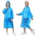 thumbnail image 1 of Hjtefg Ensemble de Poncho de Pluie Réutilisable - Housse de Protection à Capuche en EVA pour Enfants et Adultes, Vêtement de Pluie Pliable Léger pour Usage Extérieur, Couleur : Bleu Taille : Taille Unique, 1 of 4