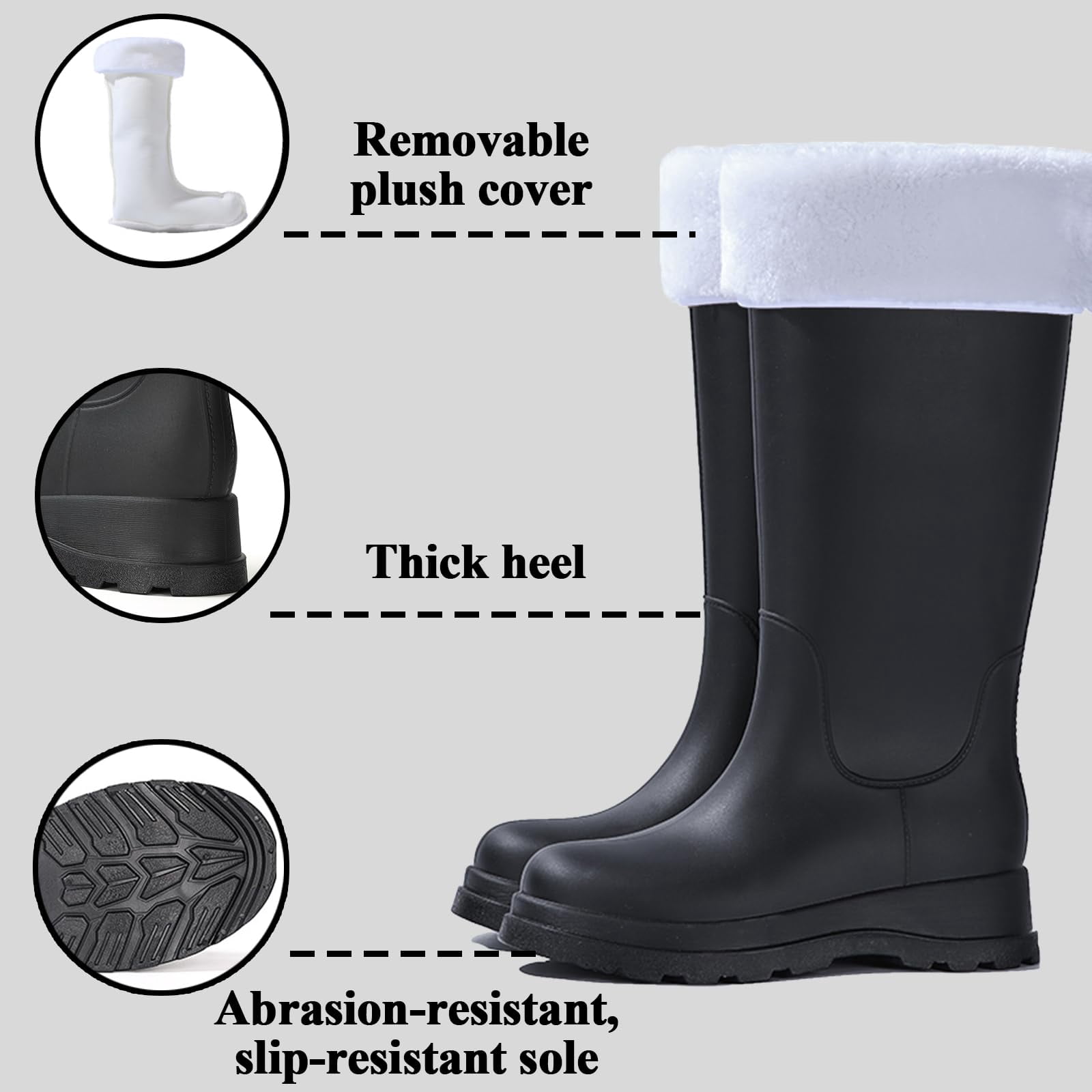 AUXDIQ Rain Shoes Women Mid-calf Boots Waterproof Rain Boots Outdoor Garden Shoes
