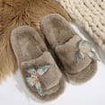 thumbnail image 6 of Fengactive Womens Plush Slippers Butterfly Decor Warm Indoor House Slippers Comfortable Slip On Home Shoes, 6 of 9