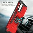 thumbnail image 3 of Hotpom Phone Case for Samsung A15 with 2 Pack Privacy Screen Protector Military Grade Drop Shockproof Full Body Protection with 360° Rotating Stand, Red, 3 of 7