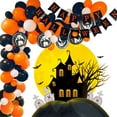 thumbnail image 5 of EUDIDV Halloween Decorations Halloween Black Orange Balloons Set Balloons Arch Ghost Festival Shaped Balloons Pull Flag Sale Clearance, 5 of 6