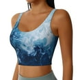 thumbnail image 2 of Pofeuu Abstract Ocean Waves Print Sports Bra for Women Sexy Vest Yoga Running Gym Fitness Crop Bras Tops-Medium, 2 of 8