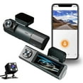 thumbnail image 1 of Binmer Dash Cam Front Inside Rear 3.16 Inch 1080P HD Screen Dash Camera For Cars With Infrared Night Vision 140 Wide Degrees Loop Recording APP, 1 of 9