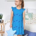 thumbnail image 4 of Vsdgher Mignon Requin pour Filles Chemises de Nuit Manches Courtes à Volants Robe de Nuit Pyjama pour Fête Pyjama-Moyen, 4 of 6