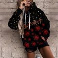 thumbnail image 1 of Chandail en Molleton Oversize de Noël pour Femmes Mode Imprimé Pull Tops Manches Longues Blouse à Capuche Chandail en Molleton Cadeau de Noël en Solde, 1 of 5