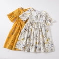 thumbnail image 2 of Summer Baby Girls Dress Casual Flower Infant Cute Floral Short Sleeve Dresses Pageant Sundress, 2 of 9