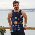 thumbnail image 6 of Gukieu Solar System Print Men's Quick Dry Fitness Vest, Round Neck Sleeveless Fitness Bodybuilding Top-Small, 6 of 7