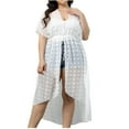 thumbnail image 1 of Womens Solid Color Short Sleeved Polka Beach Sun Protection Shirt with Irregular Strap Cardigan, 1 of 4