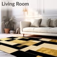 thumbnail image 2 of ODIKA 9'x12' Machine Washable Non-Slip Area Rug, Modern Abstract Black & Gold Geometric Design High Traffic Rug, Gold, 84801, 2 of 7