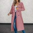 thumbnail image 2 of Women Jacket Double Breasted Trench Coat Elegant Long Sleeve Lapel With Belt 2025 Fall Coat, 2 of 5