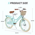 thumbnail image 3 of Couleurs Multiples, Vélo pour Filles avec Panier pour Enfants de 7 à 10 Ans, Roue de 20 Pouces, Roues Stabilisatrices Non Incluses, 3 of 6