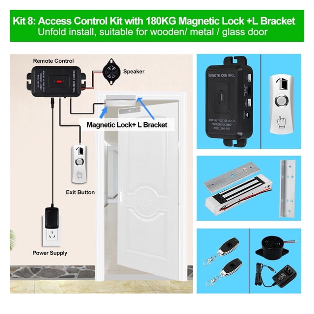 Wireless Access Controller System Kit Remote Control Door Opener Household Electric Lock ,Long Lasting