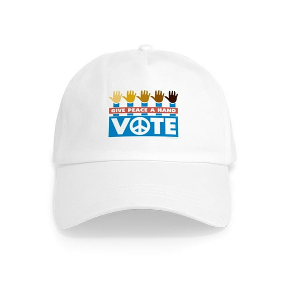 CafePress - Vote Peace Cap - Adjustable 100% Brushed Unisex Casual Cotton Baseball Cap, Beige, 1