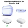 thumbnail image 2 of ULAK AirPods Pro 2 Case Cover Clear, Cute Slim Case for Apple Airpods Pro 2nd Generation 2022 with Key Ring, Shockproof Airpod Pro 2 Gen Case Skin for Women Men, Transparent Purple, 2 of 9